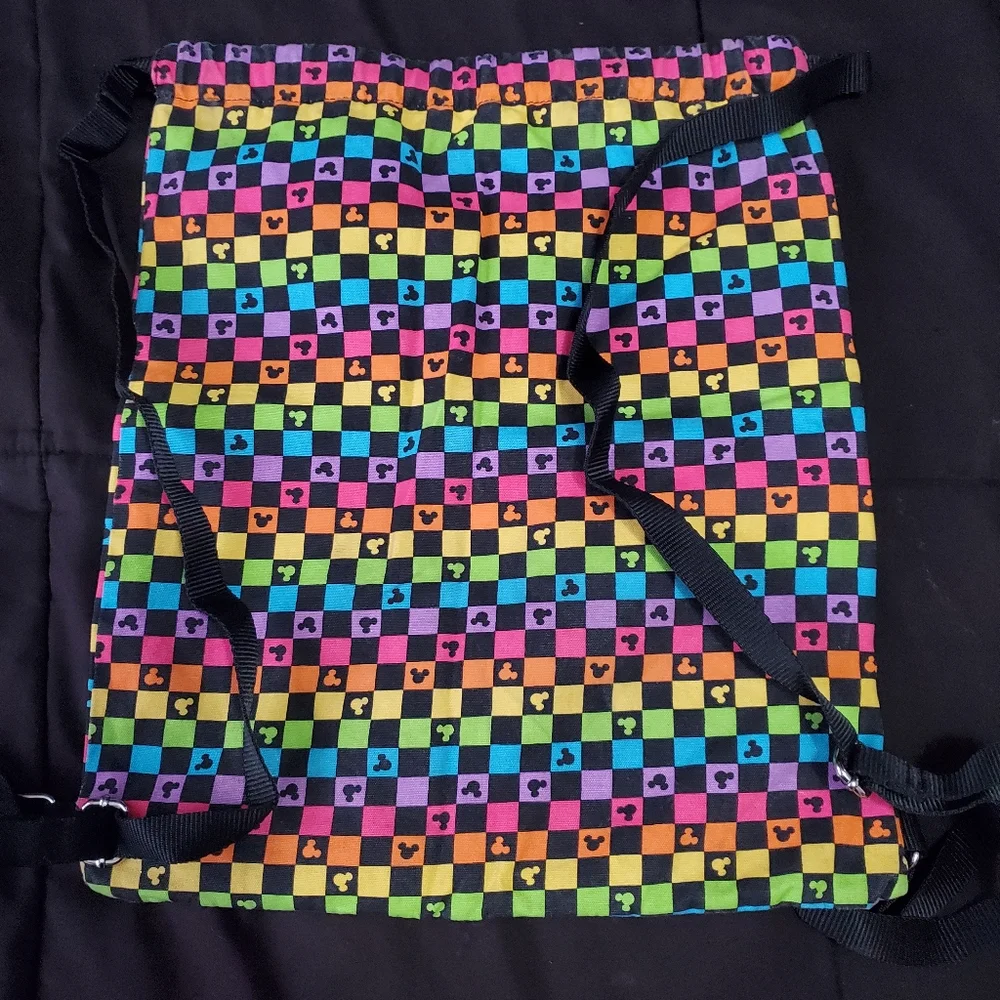 Colorful Mickey Mouse Drawstring Backpack - Picture 1 of 10